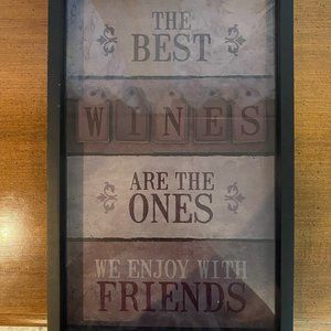 Framed Wine Saying Art